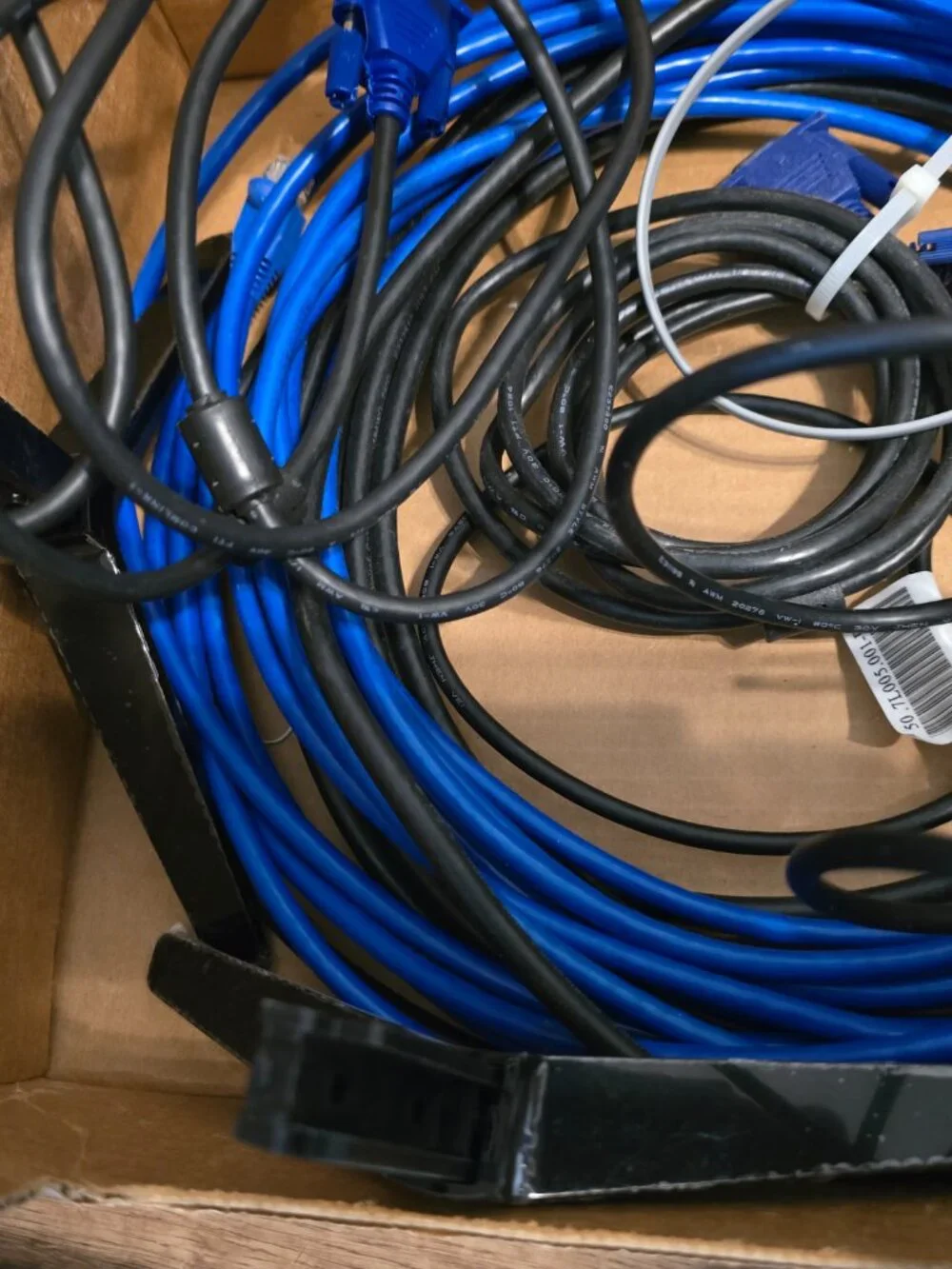 Mixed PC Tech Cable Lot Box VGA DVI Ethernet Coaxial Monitor Networking Cord Set